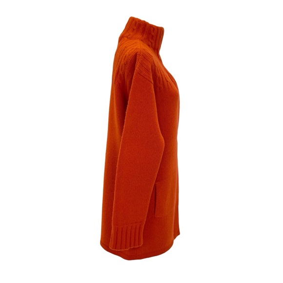 Marconi Cashmere & Wool Long Cardigan Medium Orange - Picture 3 of 15